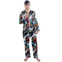 Abstract Art Men s Long Sleeve Satin Pajamas Set by gasi