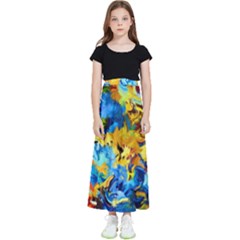 Abstract Art Kids  Flared Maxi Skirt by gasi