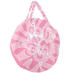 Pink Zendoodle Giant Round Zipper Tote by Mazipoodles