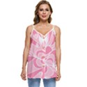 Pink Zendoodle Casual Spaghetti Strap Chiffon Top View1