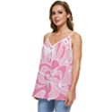 Pink Zendoodle Casual Spaghetti Strap Chiffon Top View2