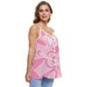 Pink Zendoodle Casual Spaghetti Strap Chiffon Top View3