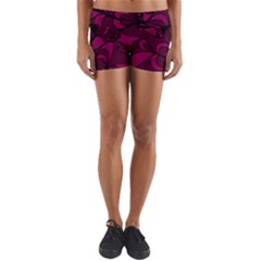 Aubergine Zendoodle Yoga Shorts by Mazipoodles