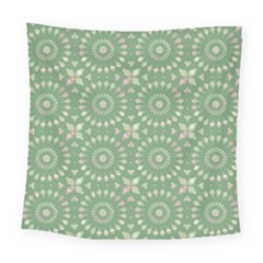 Kaleidoscope Peaceful Green Square Tapestry (large) by Mazipoodles