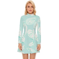 Fish 121 Long Sleeve Velour Longline Dress by Mazipoodles