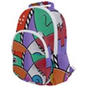 Modern art Rounded Multi Pocket Backpack View1