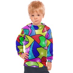 Colorful Abstract Art Kids  Hooded Pullover by gasi