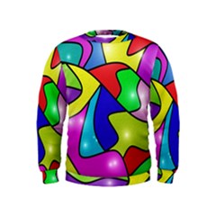 Colorful Abstract Art Kids  Sweatshirt by gasi