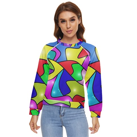 Colorful Abstract Art Women s Long Sleeve Raglan Tee by gasi