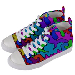 Beautiful Colorful Design Women s Mid-top Canvas Sneakers by gasi