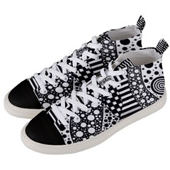 Black And White Design Men s Mid-top Canvas Sneakers by gasi