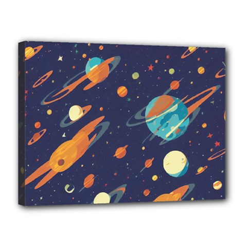 Space Galaxy Planet Universe Stars Night Fantasy Canvas 16  X 12  (stretched) by Uceng