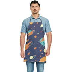 Space Galaxy Planet Universe Stars Night Fantasy Kitchen Apron by Uceng