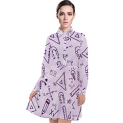 Science Research Curious Search Inspect Scientific Long Sleeve Chiffon Shirt Dress by Uceng