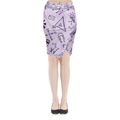 Science Research Curious Search Inspect Scientific Midi Wrap Pencil Skirt by Uceng