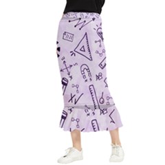 Science Research Curious Search Inspect Scientific Maxi Fishtail Chiffon Skirt by Uceng