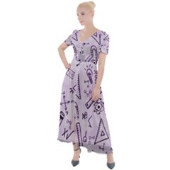 Science Research Curious Search Inspect Scientific Button Up Short Sleeve Maxi Dress by Uceng