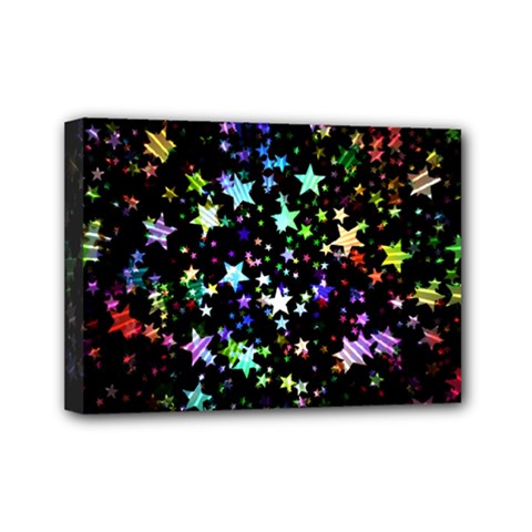 Christmas Star Gloss Lights Light Mini Canvas 7  X 5  (stretched) by Uceng