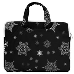 Christmas Snowflake Seamless Pattern With Tiled Falling Snow Macbook Pro 13  Double Pocket Laptop Bag by Uceng