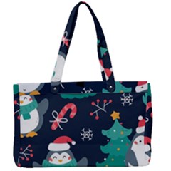 Colorful Funny Christmas Pattern Canvas Work Bag by Uceng