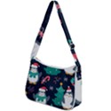 Colorful Funny Christmas Pattern Zip Up Shoulder Bag View2