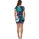 Colorful Funny Christmas Pattern Low Cut Cap Sleeve Mini Dress View4