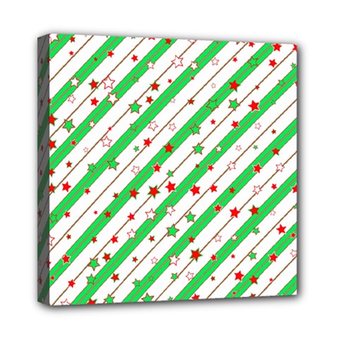 Christmas Paper Stars Pattern Texture Background Colorful Colors Seamless Mini Canvas 8  X 8  (stretched) by Uceng