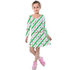 Christmas Paper Stars Pattern Texture Background Colorful Colors Seamless Kids  Long Sleeve Velvet Dress by Uceng