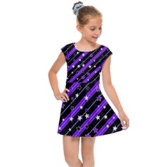 Christmas Paper Star Texture Kids  Cap Sleeve Dress by Uceng