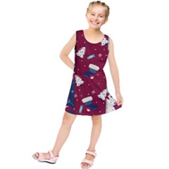 Flat Design Christmas Pattern Collection Art Kids  Tunic Dress by Uceng