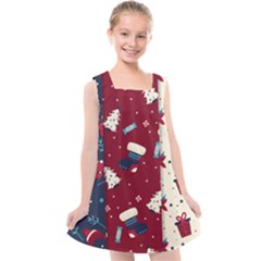 Flat Design Christmas Pattern Collection Art Kids  Cross Back Dress by Uceng