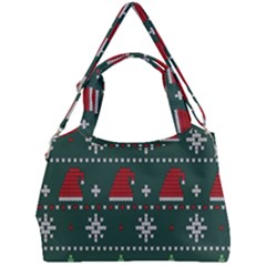 Beautiful Knitted Christmas Pattern Double Compartment Shoulder Bag by Uceng