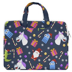 Colorful Funny Christmas Pattern Macbook Pro 16  Double Pocket Laptop Bag  by Uceng