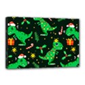 Christmas Funny Pattern Dinosaurs Canvas 18  x 12  (Stretched) View1