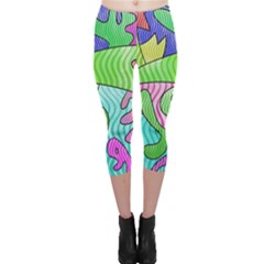 Colorful Stylish Design Capri Leggings  by gasi