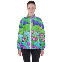 Colorful Stylish Design Women s High Neck Windbreaker by gasi