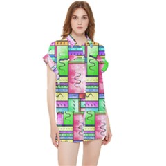 Colorful Pattern Chiffon Lounge Set by gasi