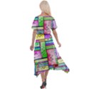 Colorful pattern Cross Front Sharkbite Hem Maxi Dress View2