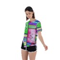 Colorful pattern Asymmetrical Short Sleeve Sports Tee View2