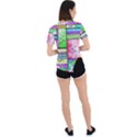 Colorful pattern Asymmetrical Short Sleeve Sports Tee View4