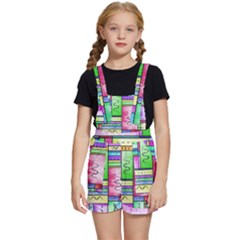 Colorful Pattern Kids  Short Overalls by gasi