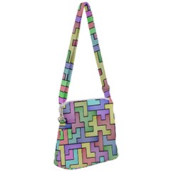 Colorful Stylish Design Zipper Messenger Bag by gasi