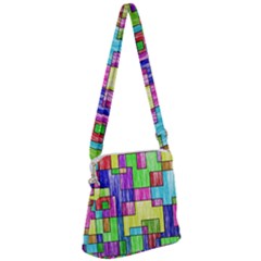 Colorful Stylish Design Zipper Messenger Bag by gasi