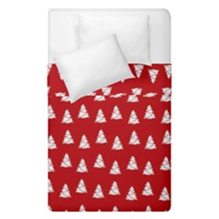 White Christmas Tree Red Duvet Cover Double Side (single Size) by TetiBright