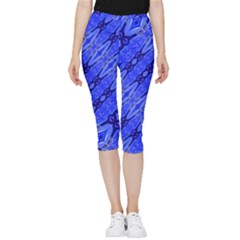 Abstract Tech Modern Pattern Inside Out Lightweight Velour Capri Leggings  by dflcprintsclothing