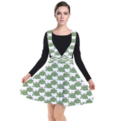 Funny Frog Cartoon Drawing Motif Pattern Plunge Pinafore Dress by dflcprintsclothing