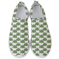 Funny Frog Cartoon Drawing Motif Pattern Men s Slip On Sneakers by dflcprintsclothing