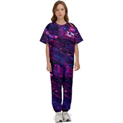 Space Futuristic Shiny Abstraction Kids  Tee And Pants Sports Set by Pakemis