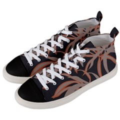 Leaf Leaves Pattern Print Men s Mid-top Canvas Sneakers by Ravend