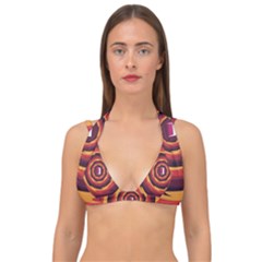 Illustration Door Abstract Concentric Pattern Double Strap Halter Bikini Top by Ravend